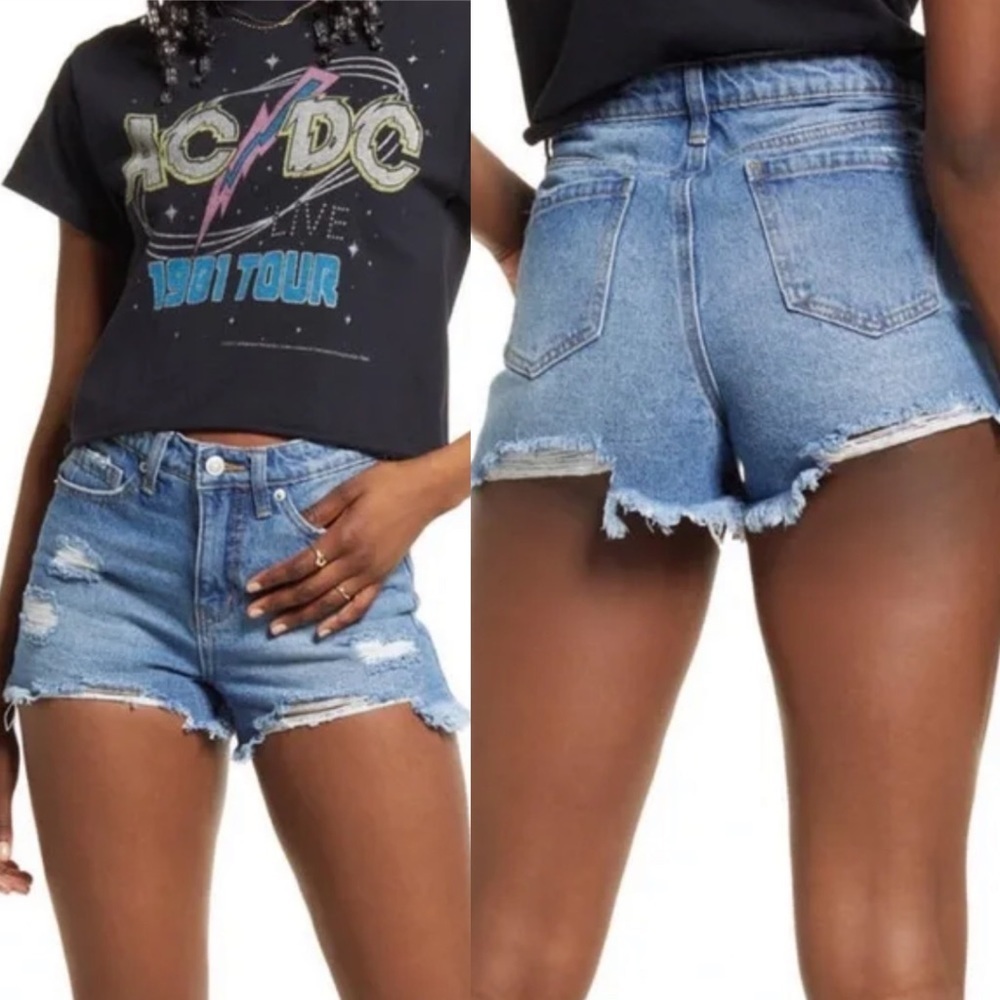 NWT Nordstrom 2022 BP Denim Jean Shorts Size 28 Cotton Vintage Light Wash Boho